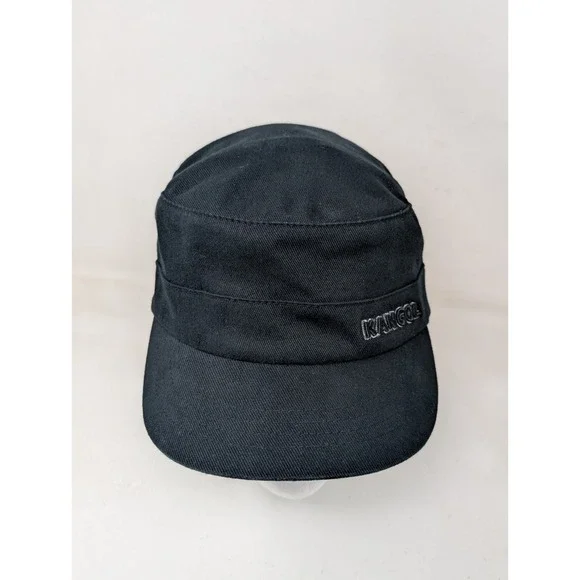 Vintage Kangol Army Hat Cadet Cap Fitted Flexfit XXL Black Twill Army Military - Picture 2 of 8